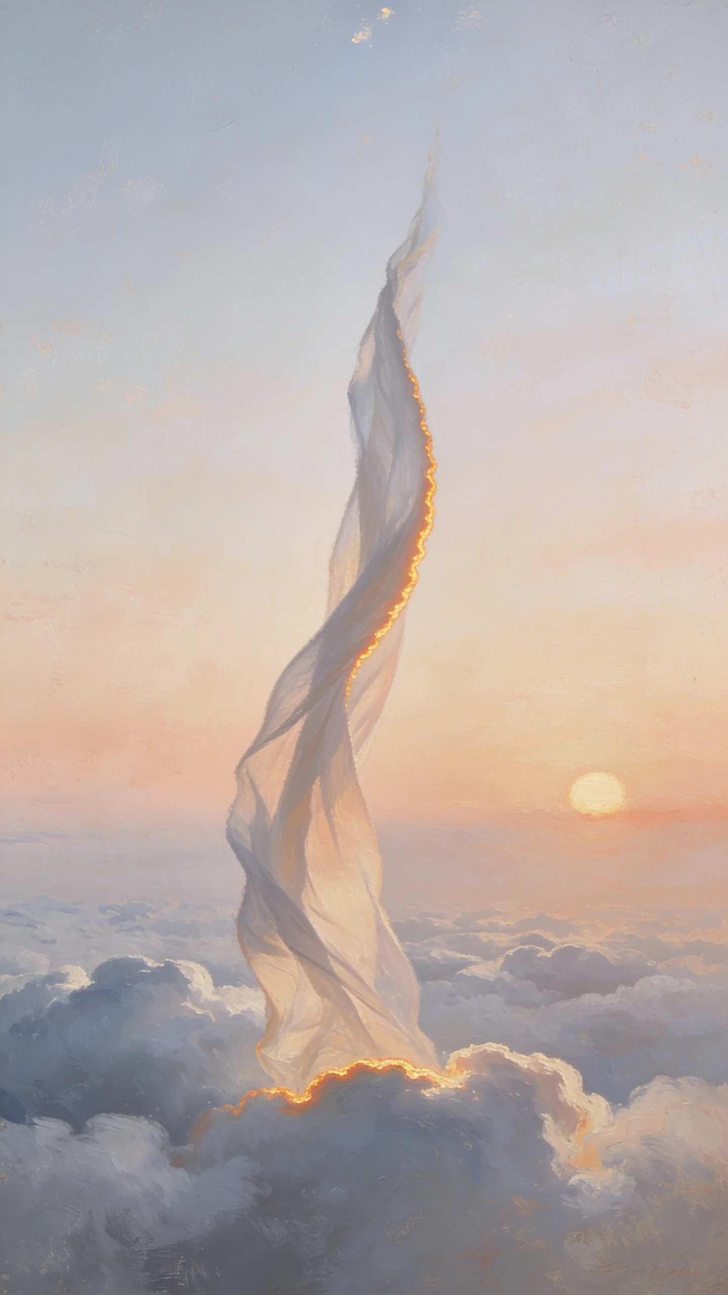The moment of rising above the clouds