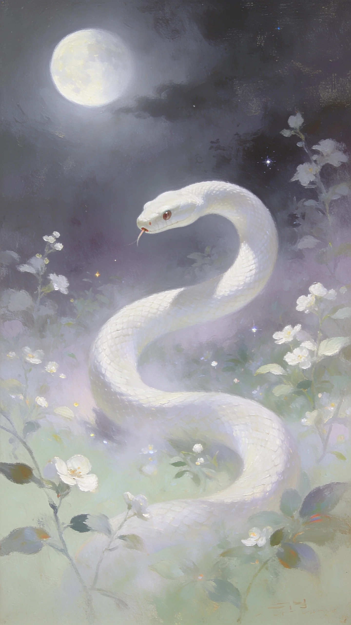An image contrasting the mood of a white snake against a black snake